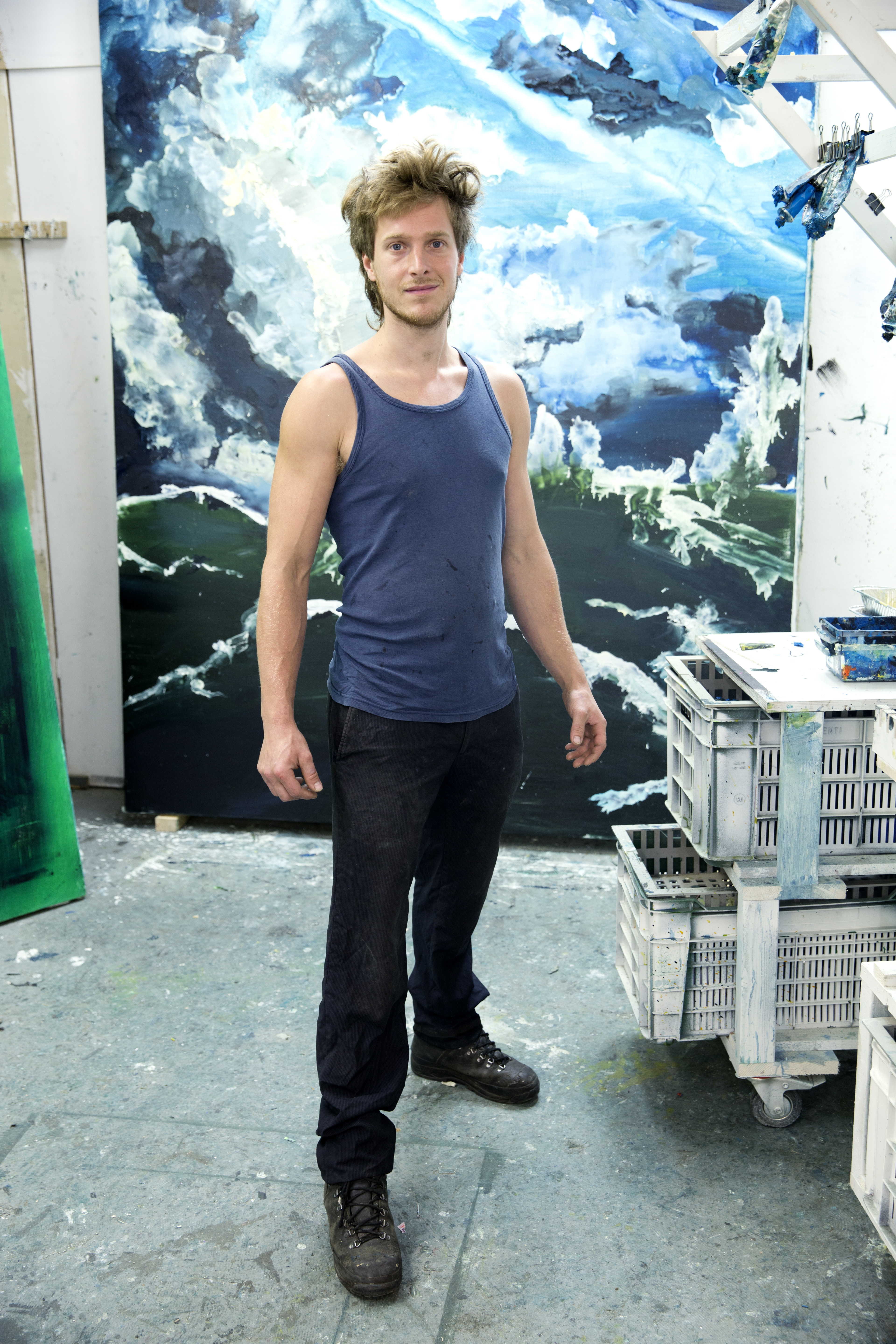 Jop Vissers Vorstenbosch in zijn atelier